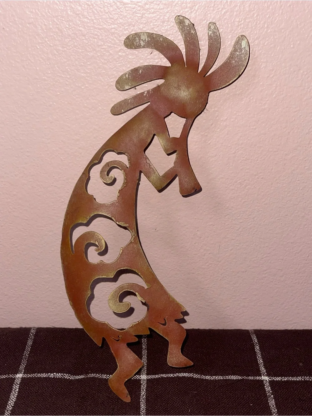 Southwest Kokopelli Metal Wall Art Artist Signed 12